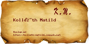 Kolláth Matild névjegykártya